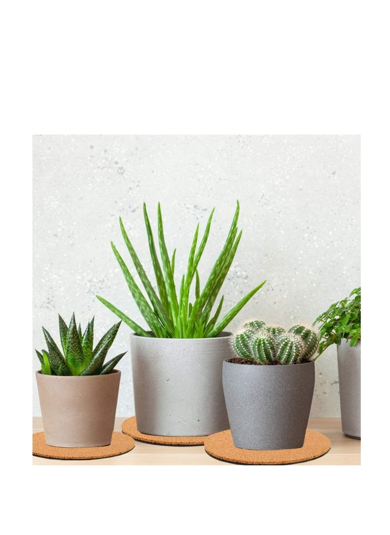 Excefore 10 Pack Cork Plant Coasters, 4/6/8 Inch Cork Plant Mats, DIY Plant Coasters for House Plants Indoors (Nude & Black)  - Image 5
