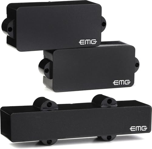 مجموعة بيك أب جيتار باص نشط EMG PJ سوداء