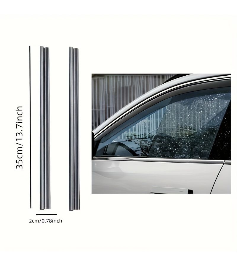 4 Pcs Car Side Window Wipers Left Side Snow And Dirt Removal Clear Driver And Passenger Window Vision Weather Resistant Rubber Blades - Image 2