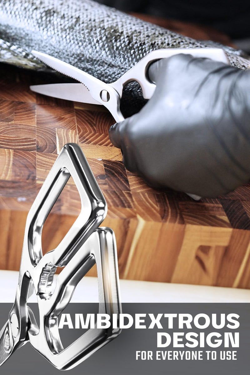 Dalstrong Kitchen Scissors All Purpose- Japanese Stainless Steel - Ambidextrous Kitchen Shears for Food - Detachable - Heavy Duty Scissors Sharp Blade - Herbs, Pizza, Meat Cutting Scissors - Image 4