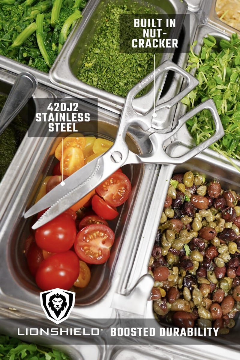 Dalstrong Kitchen Scissors All Purpose- Japanese Stainless Steel - Ambidextrous Kitchen Shears for Food - Detachable - Heavy Duty Scissors Sharp Blade - Herbs, Pizza, Meat Cutting Scissors - Image 5
