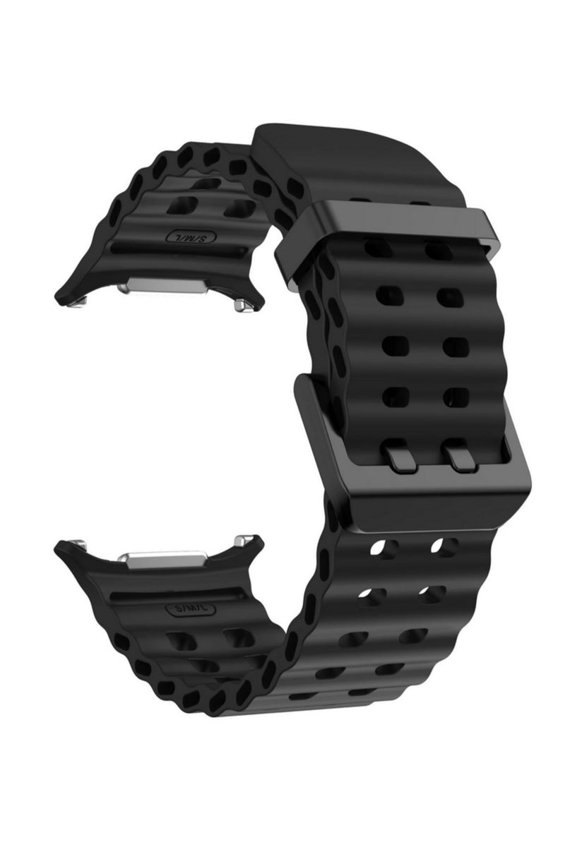 Marine Band For Samsung Galaxy Watch Ultra Sports Silicone Watchband Bracelet For Galaxy Watch Ultra 47mm Replacement Strap Durable Comfortable Swimproof Wrist Strap Accessories - Image 2