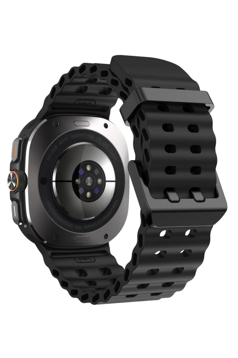 Marine Band For Samsung Galaxy Watch Ultra Sports Silicone Watchband Bracelet For Galaxy Watch Ultra 47mm Replacement Strap Durable Comfortable Swimproof Wrist Strap Accessories - Image 3