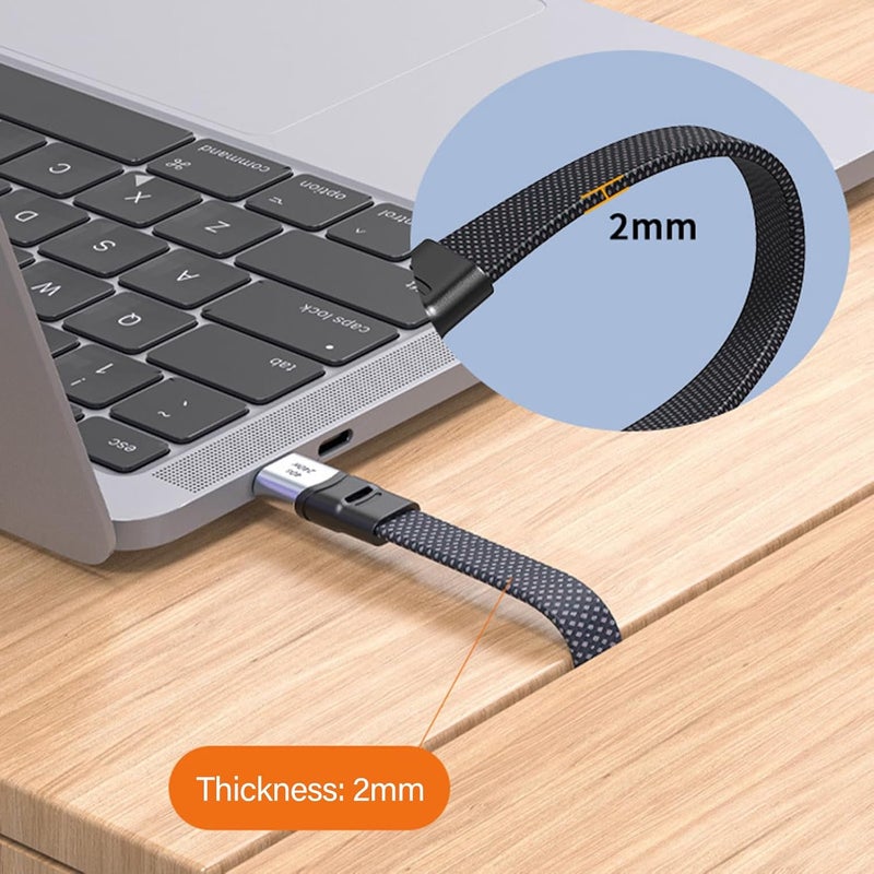 PD240W USB C to Type Fast Charging Cable 90 Degree Angled Charging Cord Wire 8K @ 60HZ 40Gbps Transmission Right Angled to - Image 5