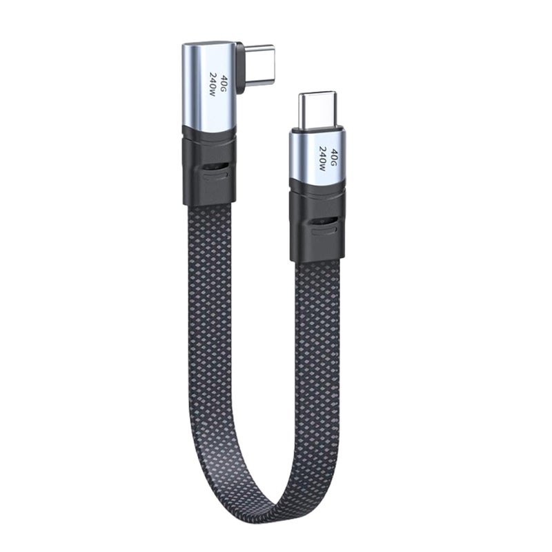 PD240W USB C to Type Fast Charging Cable 90 Degree Angled Charging Cord Wire 8K @ 60HZ 40Gbps Transmission Right Angled to - Image 1