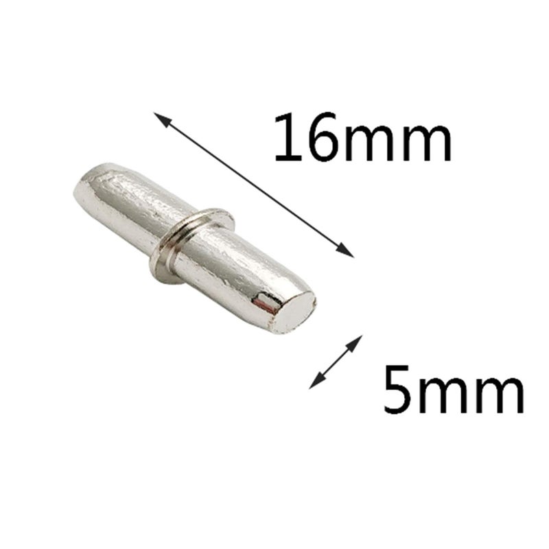 Axe Sickle 120 Pcs Shelf Pins 5mm Shelf Holder Support Pins Made from Nickel Plated Metal Material Shelf Pegs are Sturdy and Durable for Furniture Shelves Bracket. - Image 2