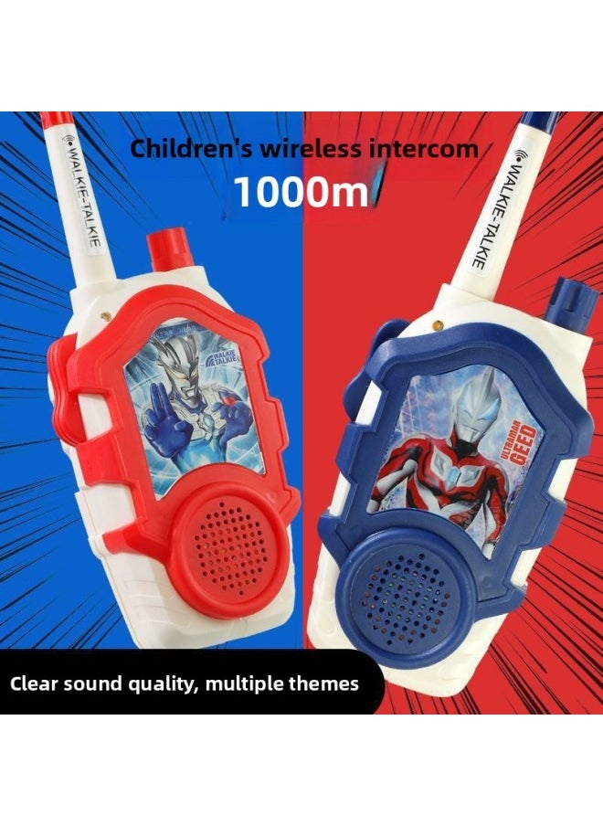 Generic - Selo Ultraman Intercom Children's Remote Outdoor Play-house Toys Parent-child Interactive Communication Children's Birthday-Color:[sticker Model] A Pair Of Ultraman Geode Walkie-talkies, Red And Blue Cp-Specifications:Bring Your Own Batteries In Bags - Image 1