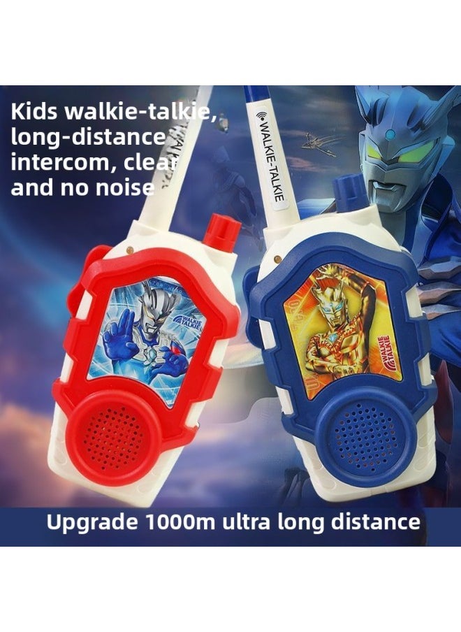 Generic - Selo Ultraman Intercom Children's Remote Outdoor Play-house Toys Parent-child Interactive Communication Children's Birthday-Color:[sticker Model] A Pair Of Ultraman Geode Walkie-talkies, Red And Blue Cp-Specifications:Bring Your Own Batteries In Bags - Image 1