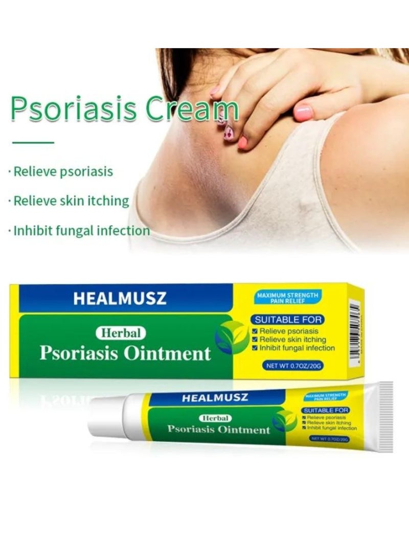HEALMUSZ مرهم الصدفية العشبي كريم علاج الصدفية المتقدم كريم مضاد للفطريات أقصى قوة لتخفيف الألم تخفيف حكة الجلد الصدفية وتمنع العدوى الفطرية كريم علاج الصدفية 20 جرام - Image 2