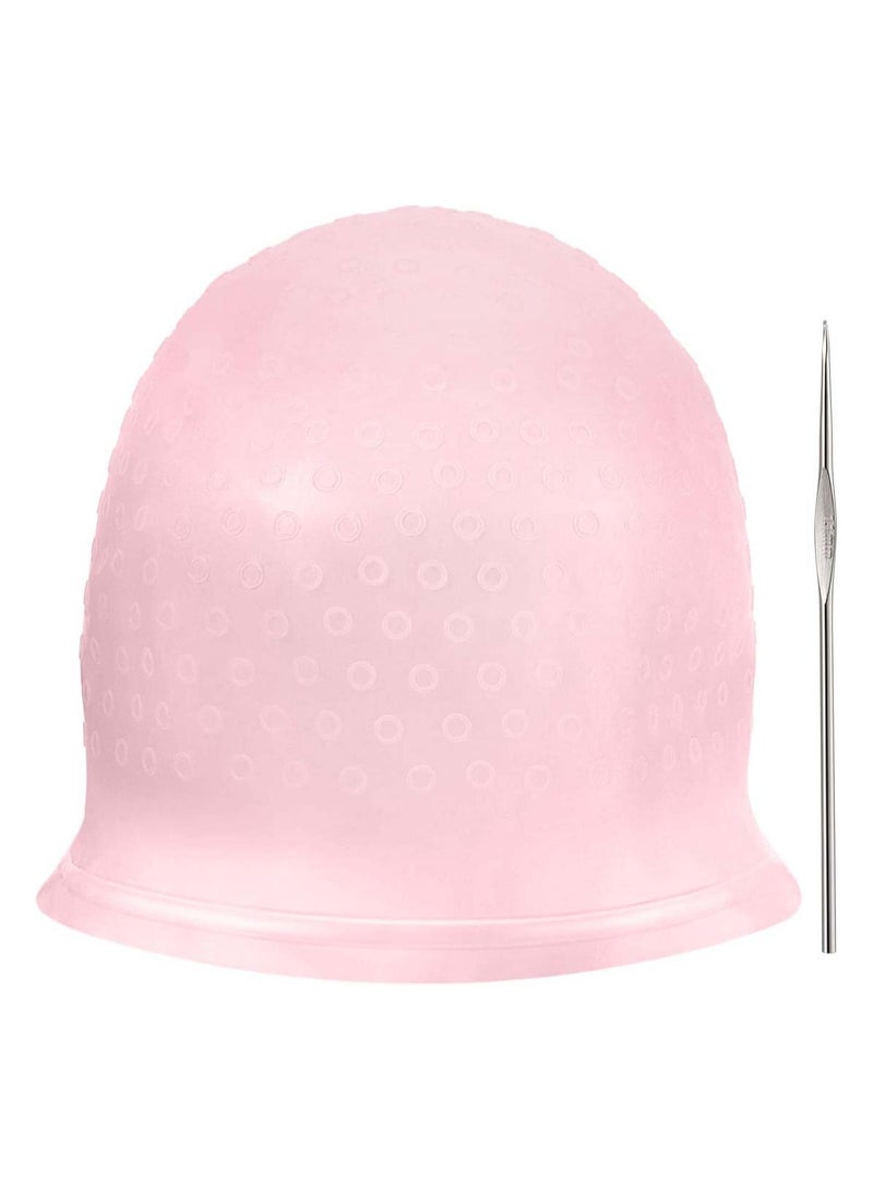 Generic Silicone Highlight Cap Reusable Hair Cap Salon Hair Coloring Dye Cap with Hooks for Women Girls Dyeing Hair - Image 1