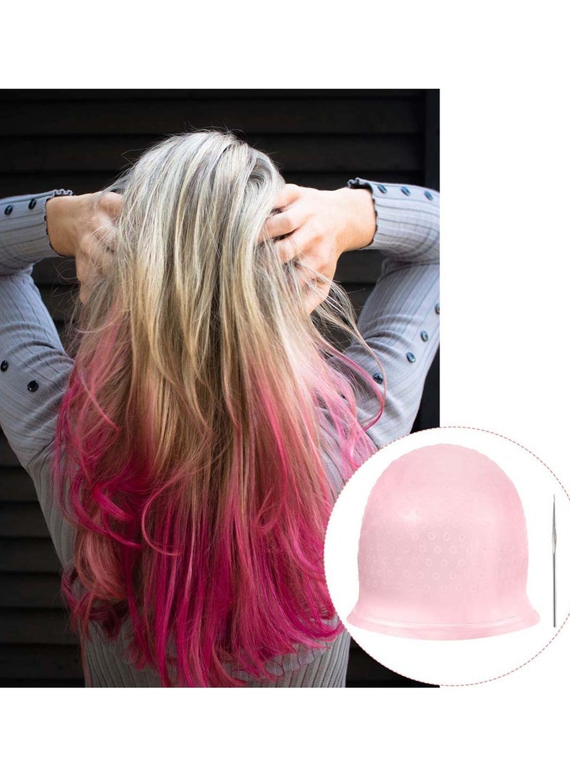 Generic Silicone Highlight Cap Reusable Hair Cap Salon Hair Coloring Dye Cap with Hooks for Women Girls Dyeing Hair - Image 5