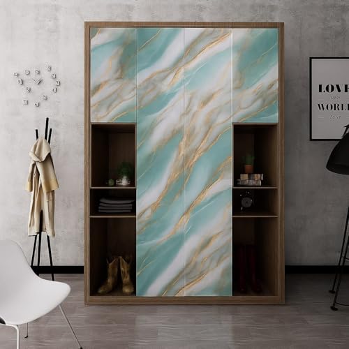 REZOVA Premium Waterproof DIY Wallpaper & Wall Stickers for Home & Kitchen Countertop Furniture | Oil Proof Kitchen Stickers | Size(60 x 200cm) (Sky Gold) - Image 5