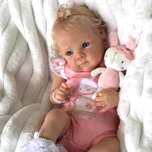 KOKOMANDY Realistic Reborn Baby Dolls 18 Inch Reborn Newborn Girl Real Life Cute Silicone Baby Doll with Blonde Hair Soft Weighted Babies Toddler Kids Birthday Toy Age 5 Girls Gifts - Image 1