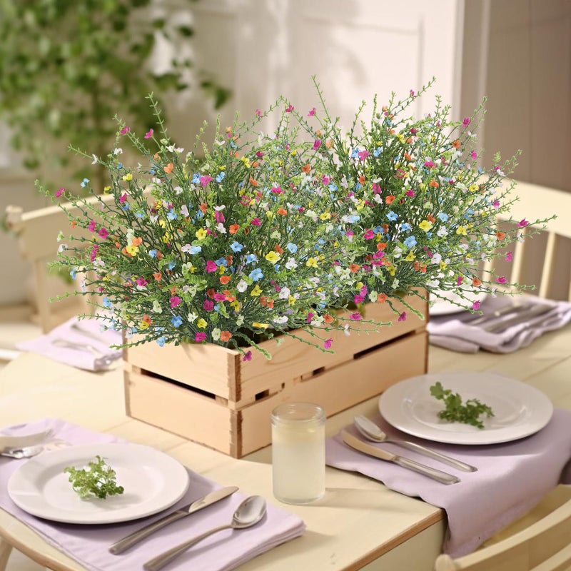MHMJON Artificial Flower Silk Fake Wildflowers Bouquet for Bedroom Kitchen Bathroom Home Garden Patio Hanging Planters and Other Interior Decorations (Mixed Colors) - Image 4