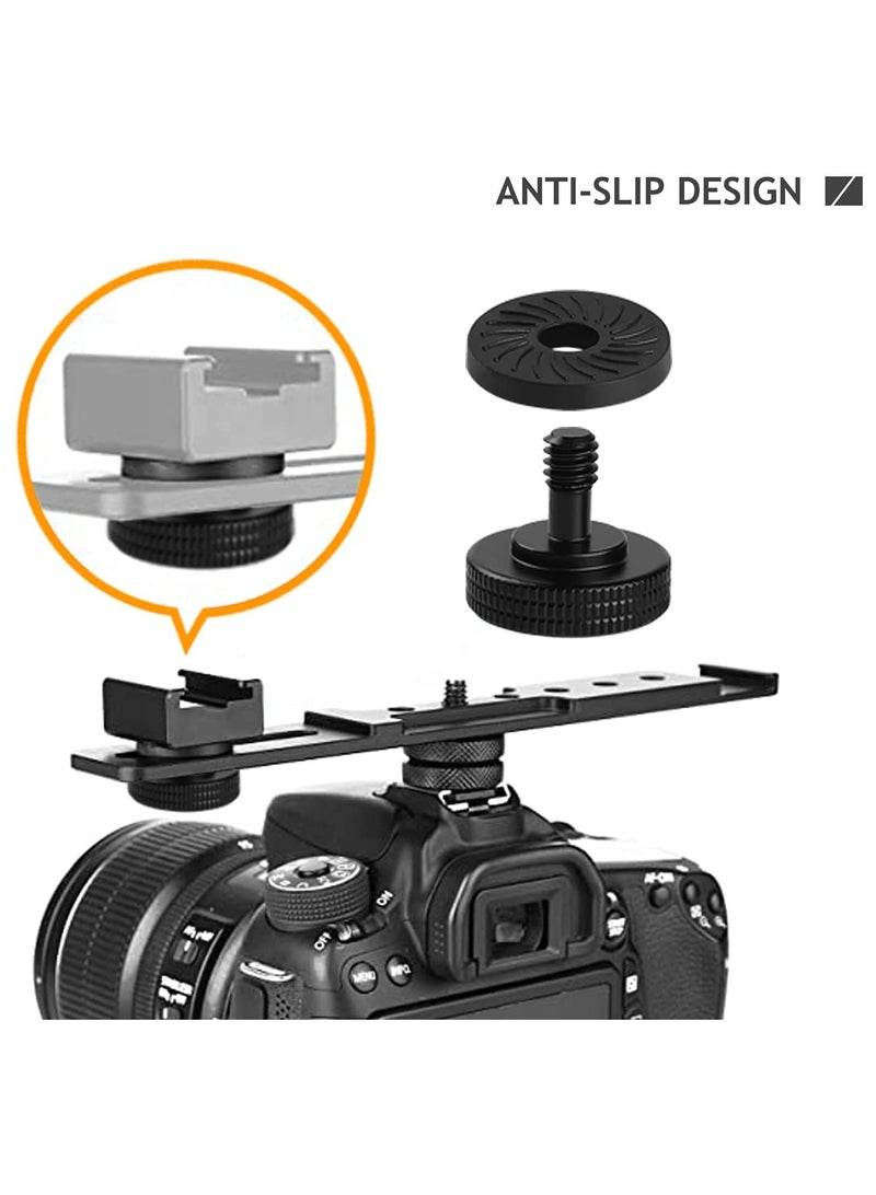 Generic Camera Quick Release Adapter with Rubber Pads and Washers for 14 Male Thumbscrew L Bracket Mount Compatible with Tripods and Camera Plates 2 Sets - Image 1