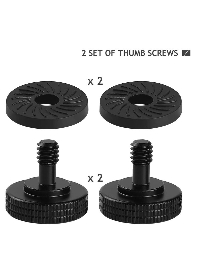 Generic Camera Quick Release Adapter with Rubber Pads and Washers for 14 Male Thumbscrew L Bracket Mount Compatible with Tripods and Camera Plates 2 Sets - Image 2