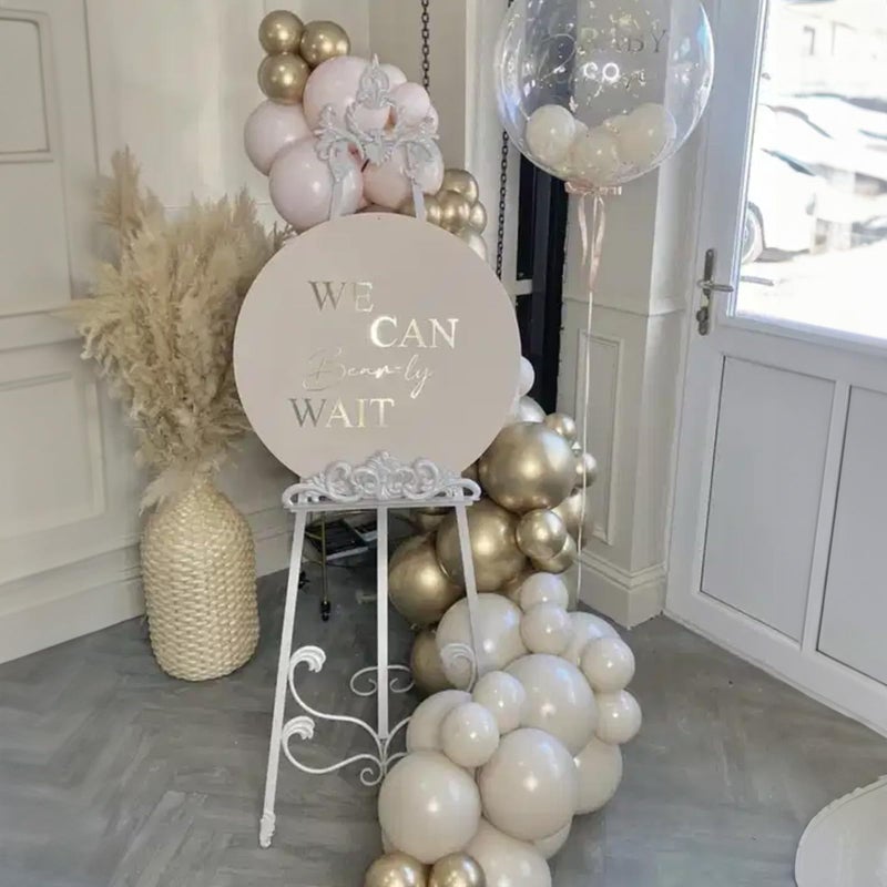 Togvu White and Gold Balloons, 12 Inch White Sand Gold Metallic Latex Balloons, Beige Gold Party Balloons for Boho Birthday Baby Shower Engagement Wedding Anniversary Party Decorations - Image 3