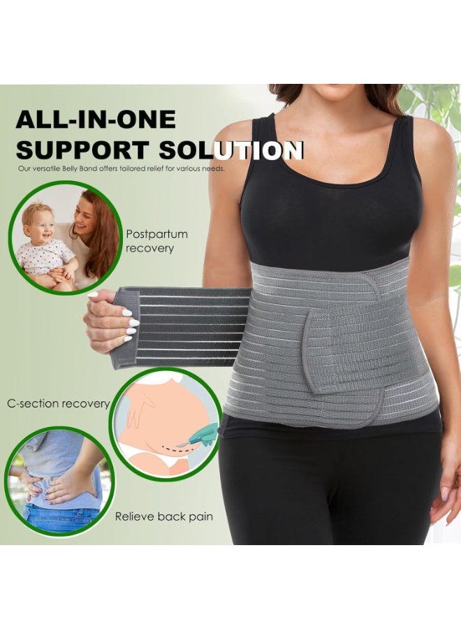 Postpartum Belly Wrap, Postpartum Belly Band, Abdominal Binder, Abdomen Hernia Support Belt, Waist/Pelvis Belt (Polyester Bamboo Charcoal Fiber, S/M) - Image 4