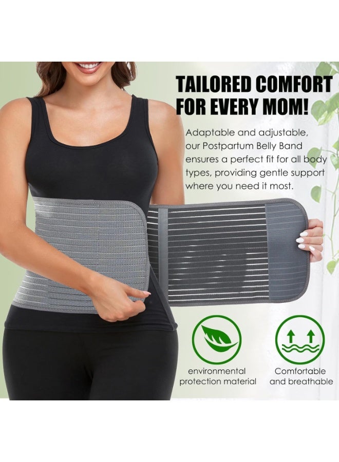 Postpartum Belly Wrap, Postpartum Belly Band, Abdominal Binder, Abdomen Hernia Support Belt, Waist/Pelvis Belt (Polyester Bamboo Charcoal Fiber, S/M) - Image 3