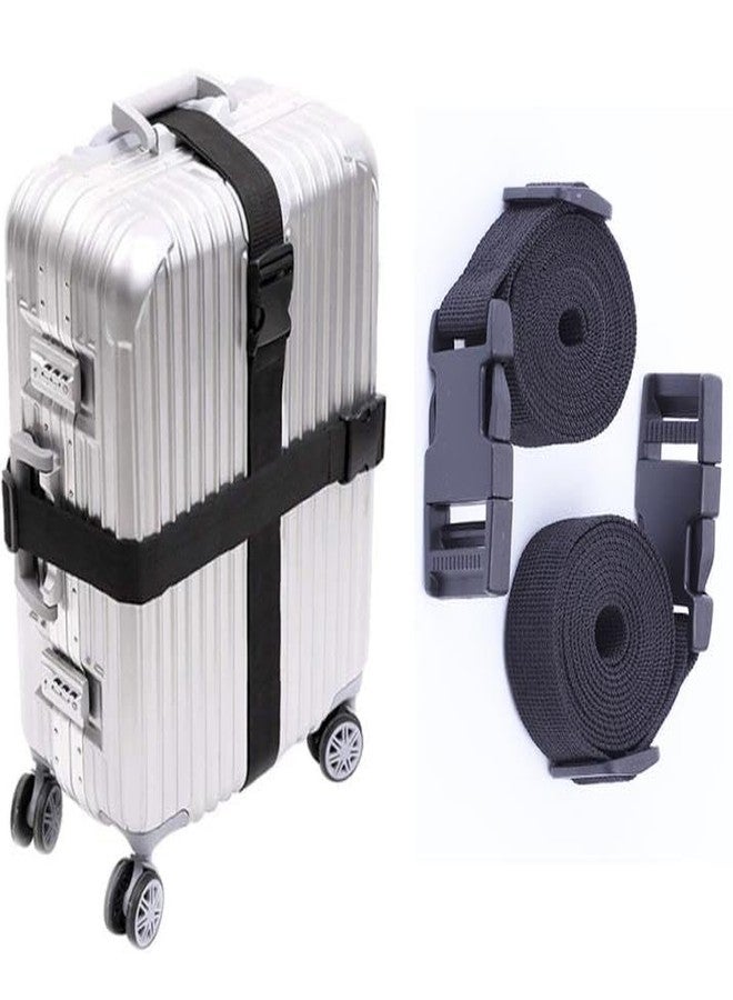 XIGSTA Pack of 2 Luggage Tie Down Straps, with Strength up to 600lbs 10 ft in Length with Adjustable Buckle Straps for Motorcycle, Trucks, Luggage etc (Black) - Image 1