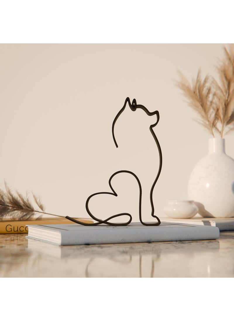 EROTNGO EROTNGO Modern Pomeranian Dog Figurine Minimalist Home Decor Accent Pet Memorial Keepsake Heart Sculpture for Desk Unique AnimalThemed Contemporary Art for Dog Lovers 