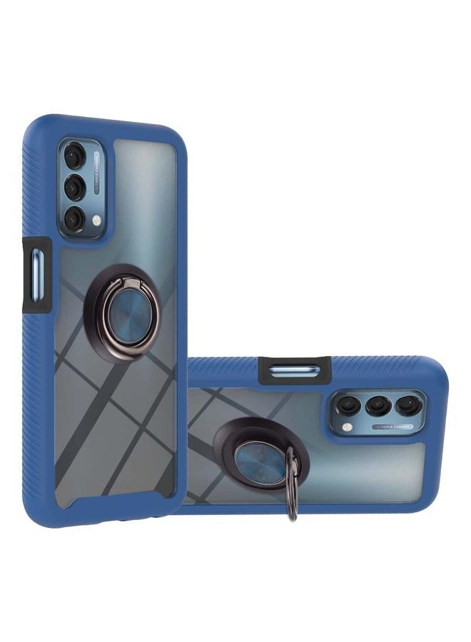 اس-توب جراب لهاتف OPPO A54 5G / A74 5G / A93 5G سلسلة Starry Sky بلون سادة مقاوم للصدمات مصنوع من مادة PC + TPU مع حامل حلقي ووظيفة مغناطيسية - Image 1