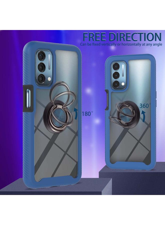 اس-توب جراب لهاتف OPPO A54 5G / A74 5G / A93 5G سلسلة Starry Sky بلون سادة مقاوم للصدمات مصنوع من مادة PC + TPU مع حامل حلقي ووظيفة مغناطيسية - Image 4