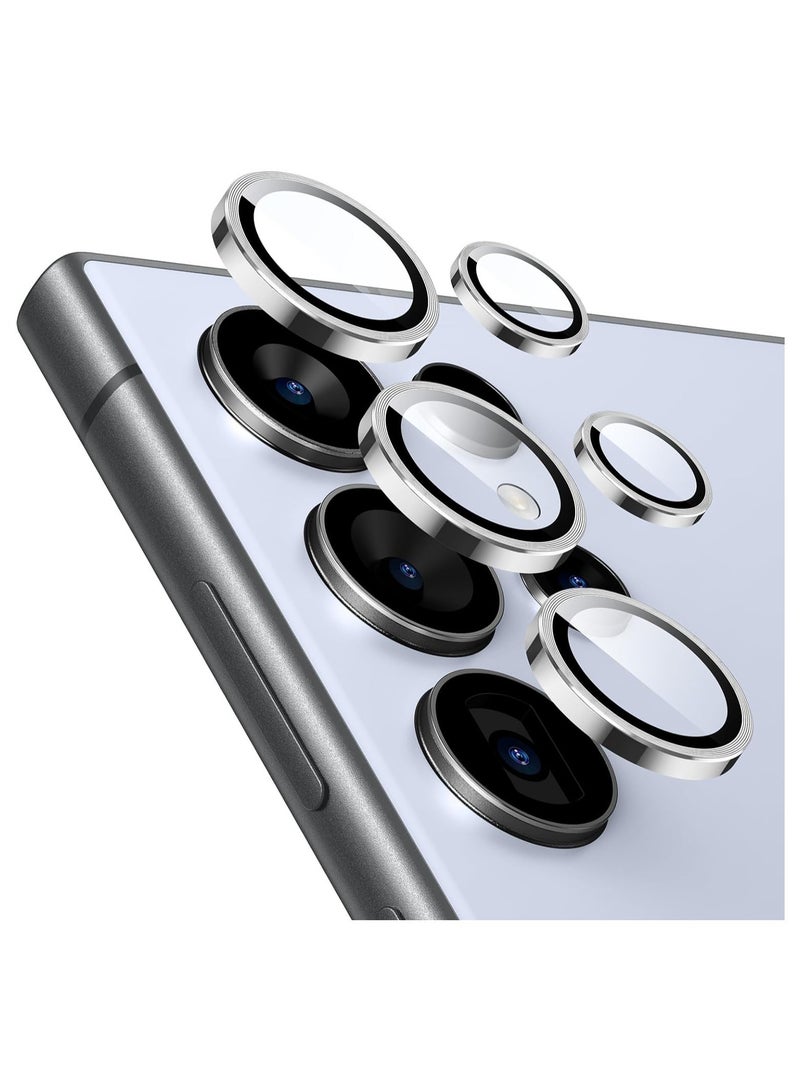 ELTRAZONE Samsung Galaxy S24 Ultra Camera Lens Protector, Individual Lens Protectors, Scratch-Resistant Ultra-Thin Tempered Glass with Aluminum Edging, Galaxy S24 Ultra Case Friendly, 1 Set, Silver - Image 1
