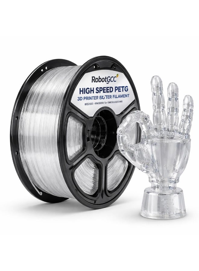 Robotgcc Petg Transparent 3D Printer Filament 1 75Mm 1Kg Light Transmitting Durable Material For Light Covers And Fluid Flow Models