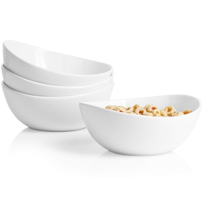Sweese Porcelain Bowls Set of 4-18oz, 6 Inch, Versatile for Soup, Cereal, Fruit, Rice - Microwave, Dishwasher, Oven Safe, White - Image 1