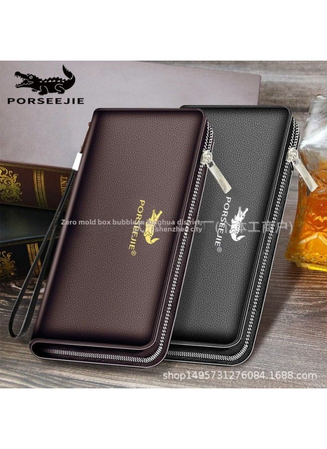 Generic - Men's Wallet Flower Flower Male Wallet Short Wallet Certificate Change Folding Magnetic Suction Casual Card Holder Will Sell Gifts-Color:Short Rhino Wallet Black - Image 1