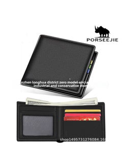 Men's Wallet Flower Flower Male Wallet Short Wallet Certificate Change Folding Magnetic Suction Casual Card Holder Will Sell Gifts-Color:Short Rhino Wallet Black
