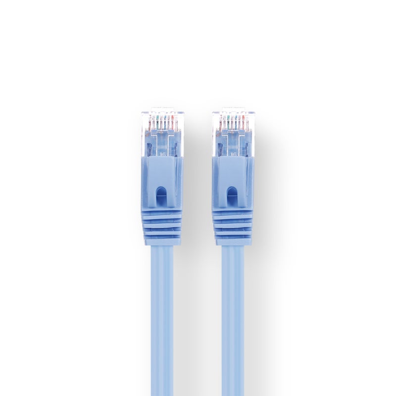 كابل إيثرنت Cat6: 20 متر بنواة نحاء نقية - معدل نقل 1000 ميجابت في الثانية وعرض نطاق ترددي 1000 ميجاهرتز، تصميم مسطح رشيق للمنزل والمكتب والالعاب ومقص الإنترنت - Image 2