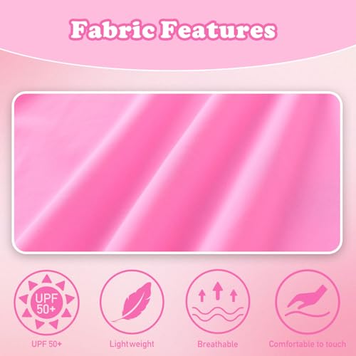 UMELOK Girls Rash Guard Bathing Suit Swim Short Sleeve Swimsuit Rashguard Two Pieces Summer Beach Swimwear Sets Pink, Dahlia 5T - Image 5