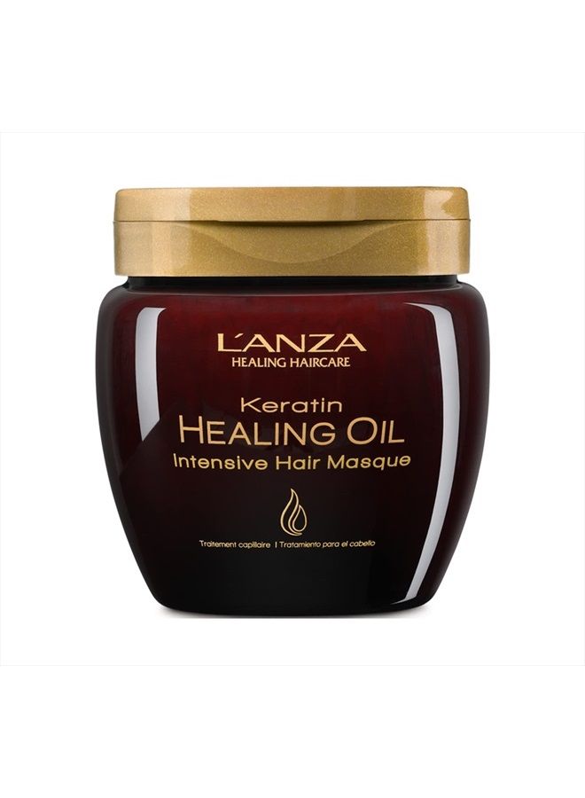 L'anza زيت الكيراتين الشافي - ماسك مكثف للشعر التالف - يغذي، يصلح، ويعزز لمعان وقوة الشعر لمظهر حريري، خالي من الكبريتات، خالي من البارابين، خالي من الجلوتين (7.1 أونصة سائلة) - Image 1