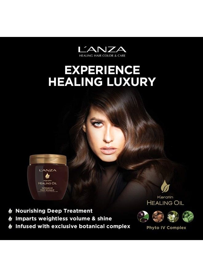 L'anza زيت الكيراتين الشافي - ماسك مكثف للشعر التالف - يغذي، يصلح، ويعزز لمعان وقوة الشعر لمظهر حريري، خالي من الكبريتات، خالي من البارابين، خالي من الجلوتين (7.1 أونصة سائلة) - Image 3