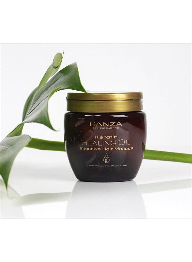L'anza زيت الكيراتين الشافي - ماسك مكثف للشعر التالف - يغذي، يصلح، ويعزز لمعان وقوة الشعر لمظهر حريري، خالي من الكبريتات، خالي من البارابين، خالي من الجلوتين (7.1 أونصة سائلة) - Image 2