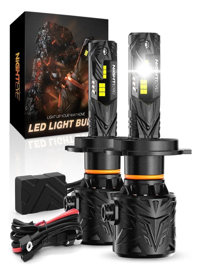 نايت آي مصابيح ضباب نايت آي H4 - 25000 لومن، 6500 كلفن أبيض بارد، 120 واط فائقة السطوع، سهلة التركيب والتشغيل، مزودة بمروحة تبريد، عبوة من قطعتين - Image 1