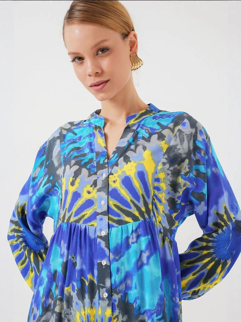BIG DART BDART Printed V-Neck Maxi Dress with Button Closure - Image 3