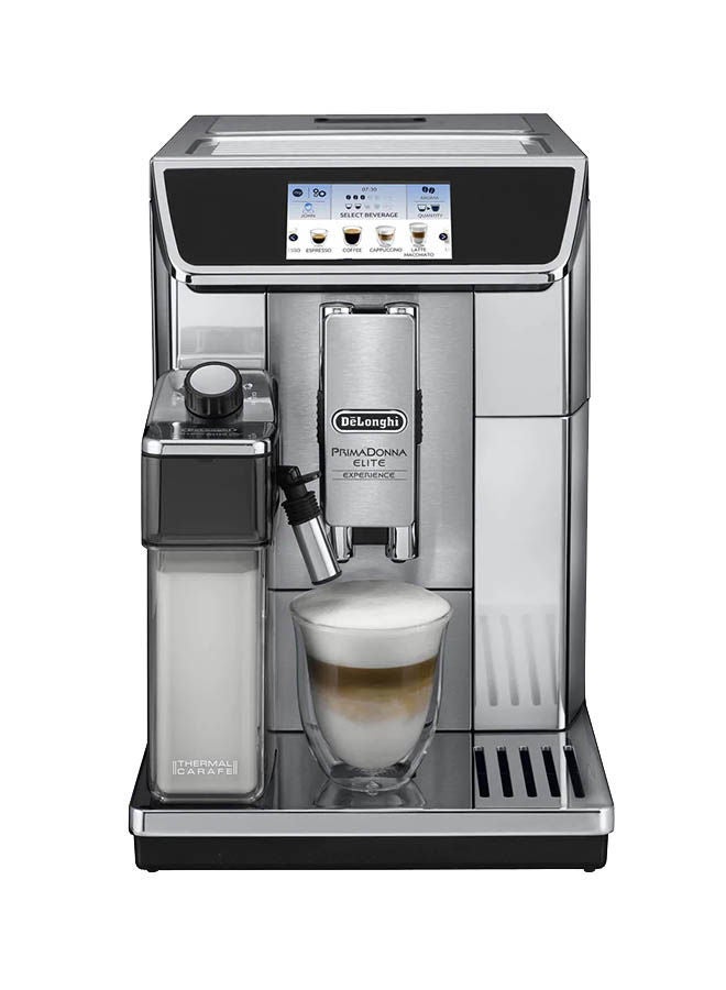 De'Longhi PrimaDonna Elite, 19 Bar, Built in Grinder, Automatic cleaning, 1 L 1450 W ECAM650.85.MS Silver - Image 1