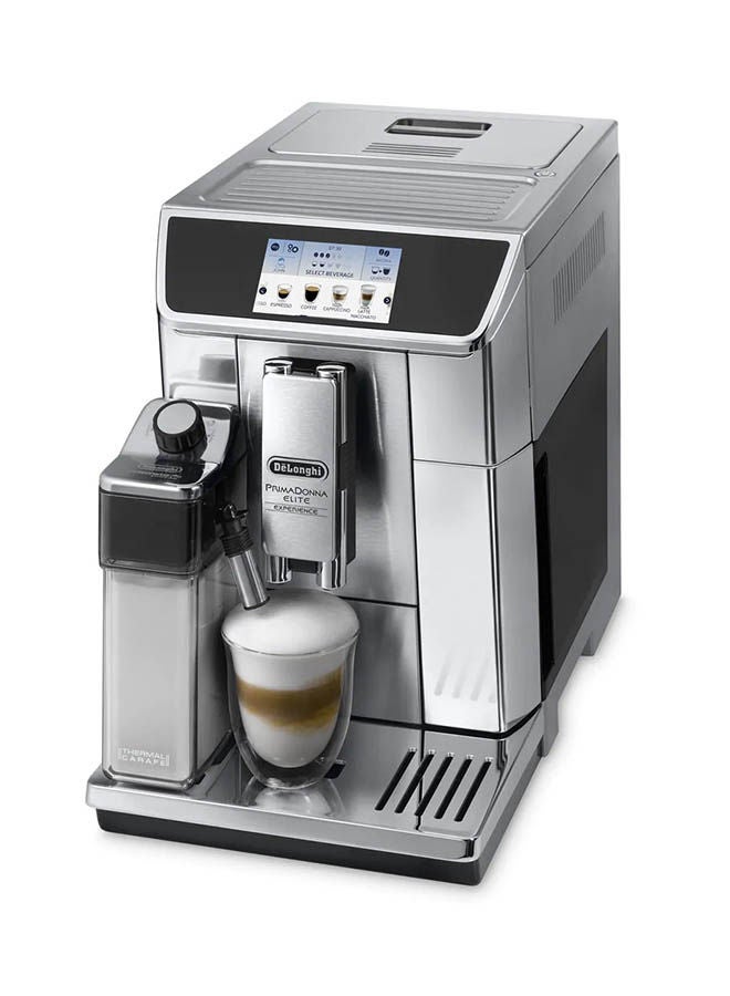 De'Longhi PrimaDonna Elite, 19 Bar, Built in Grinder, Automatic cleaning, 1 L 1450 W ECAM650.85.MS Silver - Image 2