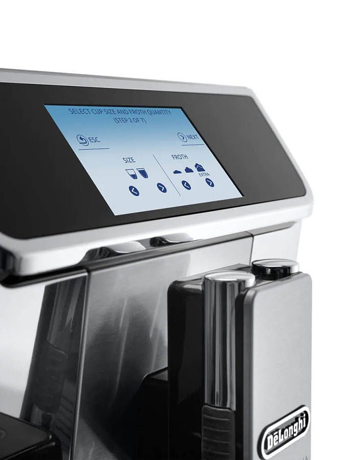 De'Longhi PrimaDonna Elite, 19 Bar, Built in Grinder, Automatic cleaning, 1 L 1450 W ECAM650.85.MS Silver - Image 3