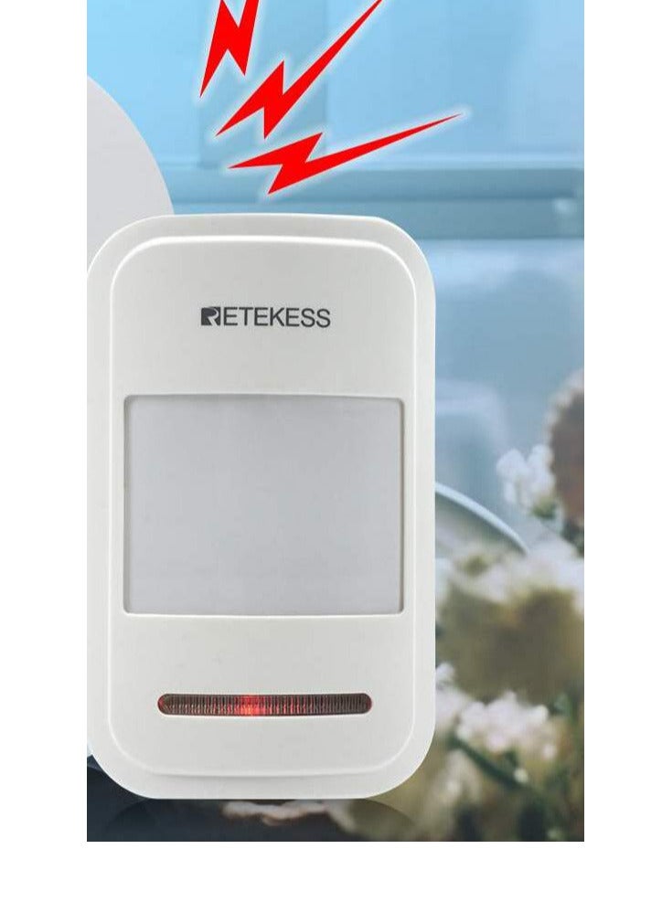 Retekess Wi-Fi home alarm system, infrared sensor to detect movement for home security. It contains 1 motion detector TH016 . Up to 23 detectors can be added to the control panel. - Image 2