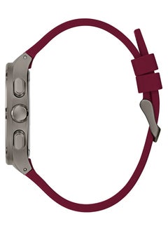 GUESS ساعة متعددة الوظائف للرجال من غيس باللون البورغندي والفولاذ المقاوم للصدأ - GW0571G4  - Image 3