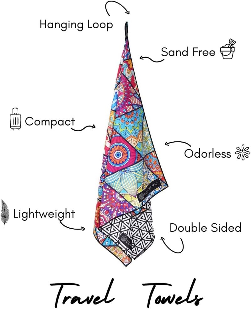ECCOSOPHY Microfiber Beach Towel - Sand Free Towels are Quick Dry, Light Weight, Super Absorbent - Perfect Pool, Travel, Cruise, Camping Essentials - Oversized Extra Large for Adults 71x35 in - Image 4