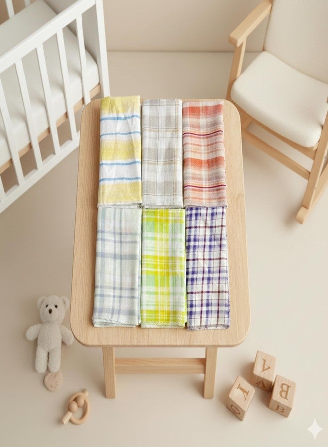 NEW COMERS Baby Washcloths, Cotton Muslin Double Layer, Animal Print Design, Super Soft Absorbent Face Towels, 25 x 25 cm, Pack of 6 (Wash Cloth_03) - Image 5