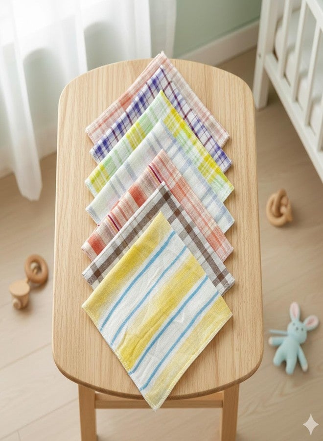 NEW COMERS Baby Washcloths, Cotton Muslin Double Layer, Animal Print Design, Super Soft Absorbent Face Towels, 25 x 25 cm, Pack of 6 (Wash Cloth_03) - Image 1
