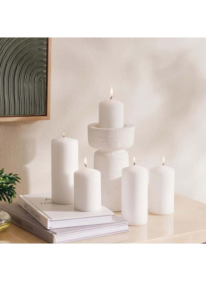 Unscented White 5 -Piece Candle Set White 6x8x6cm - Image 1