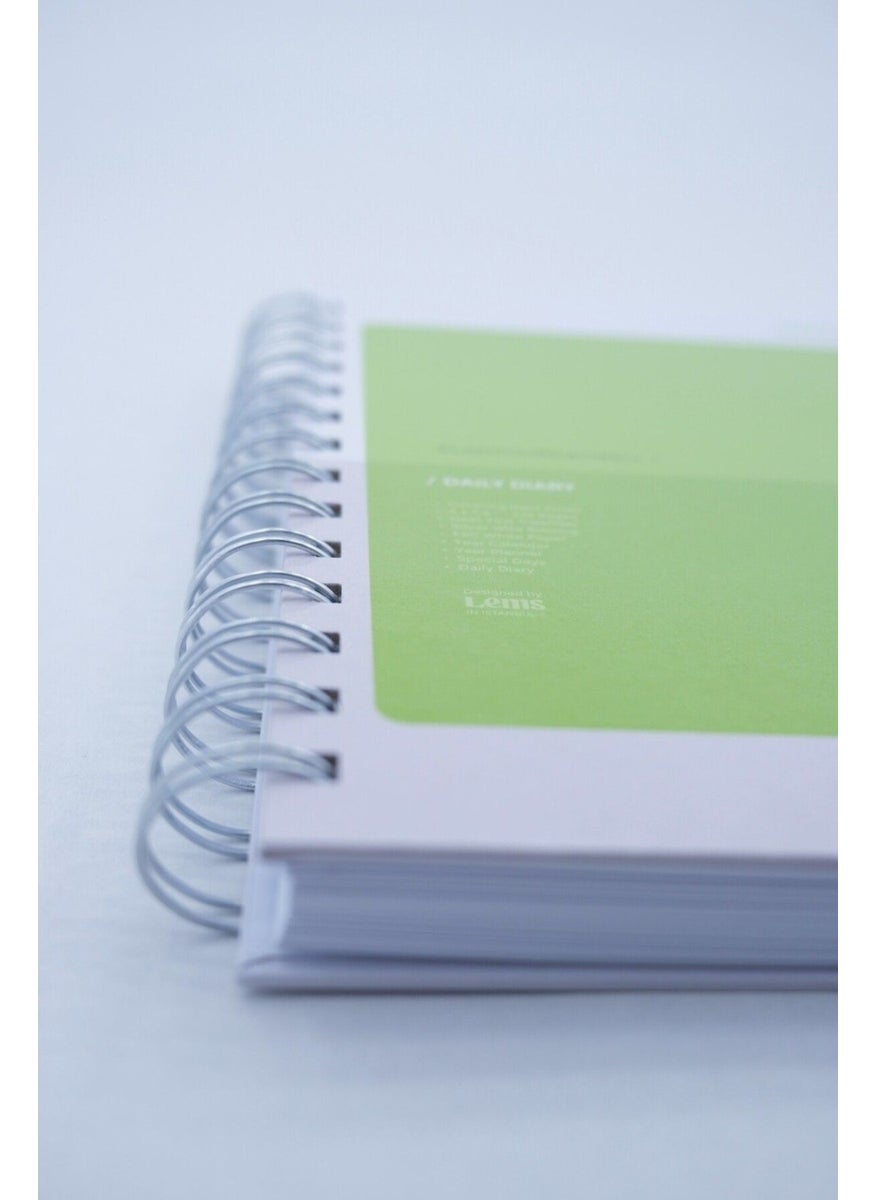 Tekno Trust - Restart 2025 Green Green Hard Cover Spiral Daily Date Diary - Image 1