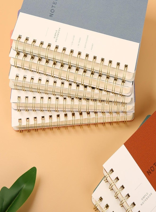 Oneirom Spiral Notebook-6.10" x 8.19" College Ruled Journal with Inner Pockets and 160 Pages,PU Leather Cover Business Journal, Twin-Wire Binding Notebook Perfect for Office & Home School Supplies - Image 4